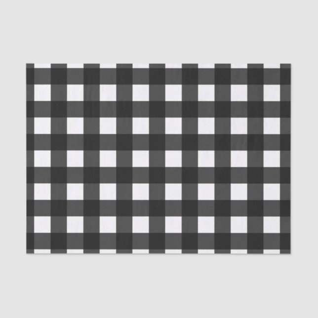 Weißes Buffalo Grosses Kariert Seidenpapier (Vorderseite)