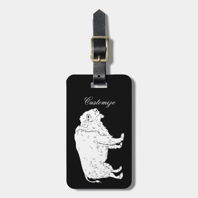 Weißes Buffalo Thunder_Cove Gepäckanhänger (Vorderseite vertikal)