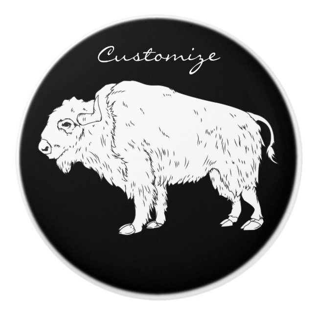 Weißes Buffalo Thunder_Cove Keramikknauf (Vorderseite)