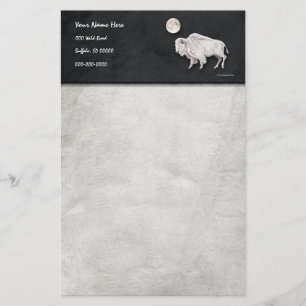 Weißes Büffel-Vollmond-Grau Briefpapier