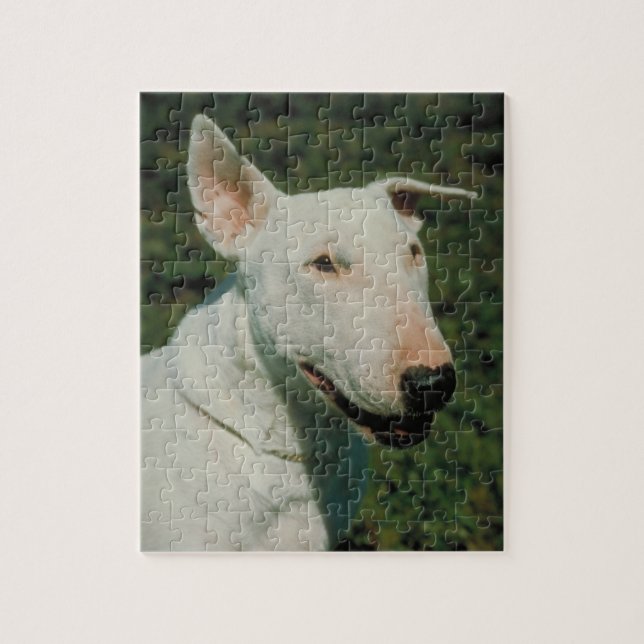 Weißes Bullterrier-Hundepuzzlespiel Puzzle (Vertikal)