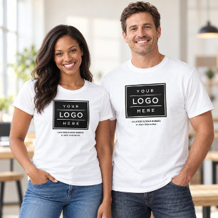 Weißes Business-Logo Firmenname Promo T-Shirt