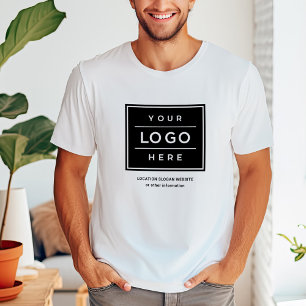 Weißes Business-Logo Firmenname Promo T-Shirt
