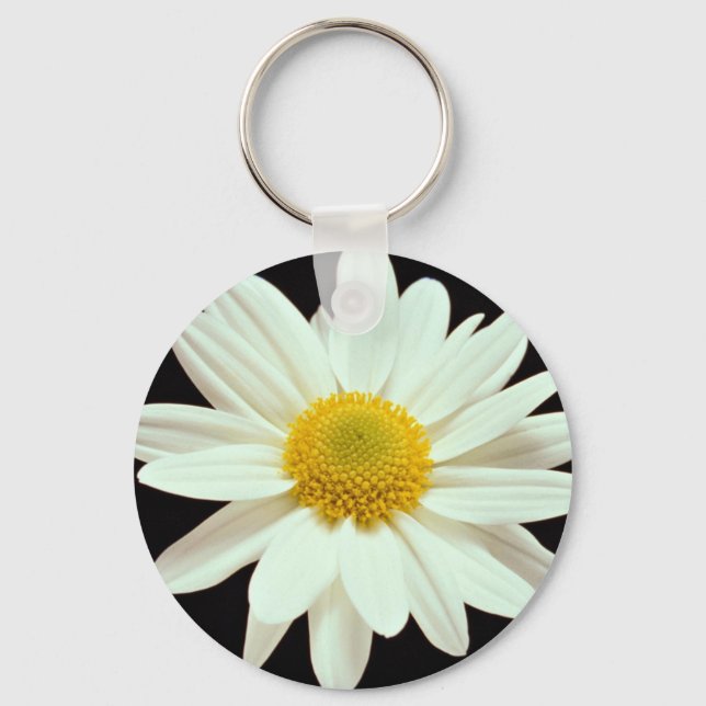 Weißes Chrysanthemum Schlüsselanhänger (Vorderseite)