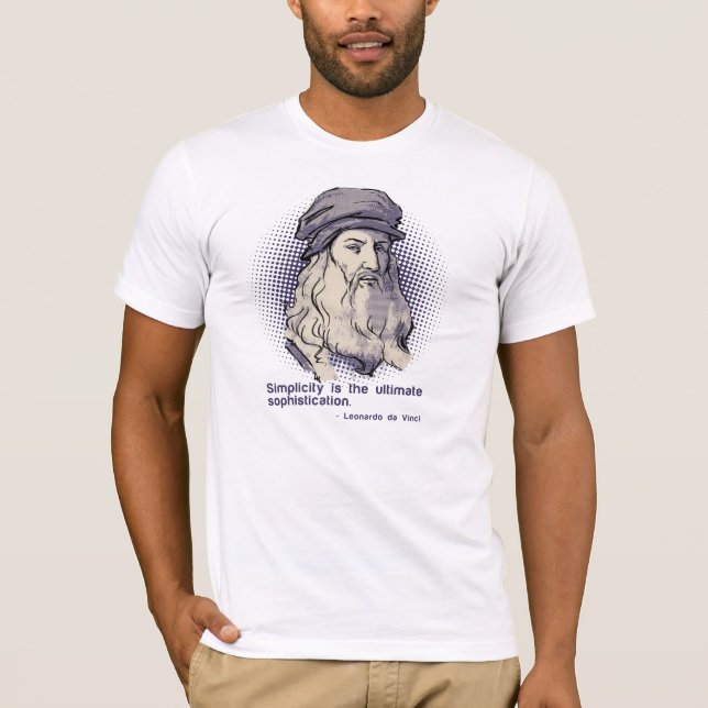 Weißes da Vinci-Zitatt-shirt T-Shirt (Vorderseite)