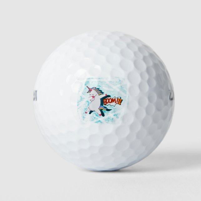 Weißes Dabbing Einschlupf mit boomendem Comic Golfball (Vorderseite)