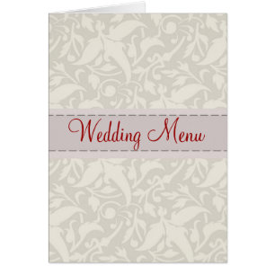 Weißes Damastbrokett Hochzeitsmenü