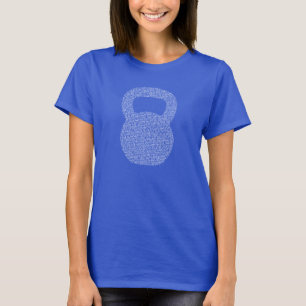 Weißes das Kettlebell der Frauen T-Shirt
