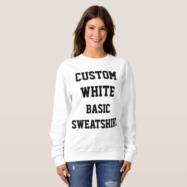 WEISSES die BASIC-SWEATSHIRT der Sweatshirt (Vorne ganz)