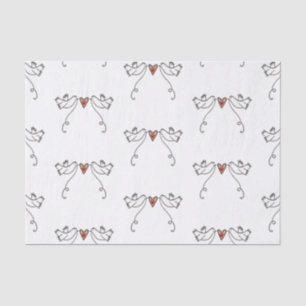Weißes Dosen- und Liebe-Herzstückpapier Seidenpapier