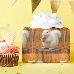 Weißes Eichhörnchen mit einem Acorn Geschenkpapier