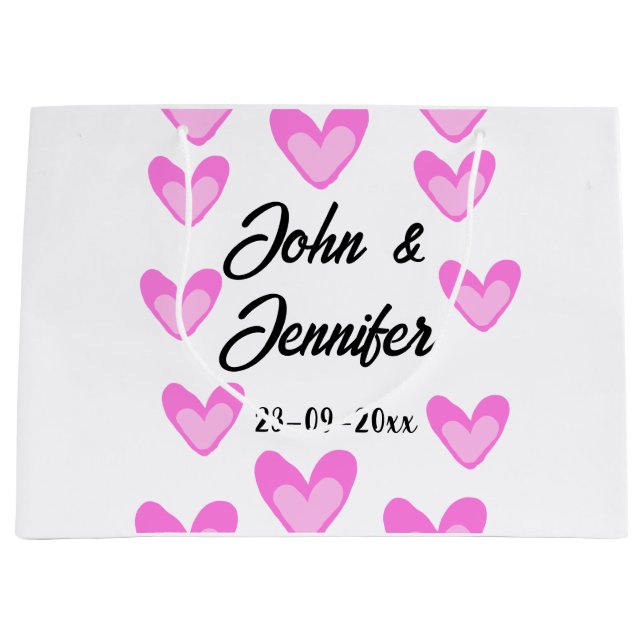 Weißes, einfaches Kleinstschreiben Große Geschenktüte (Vorderseite)