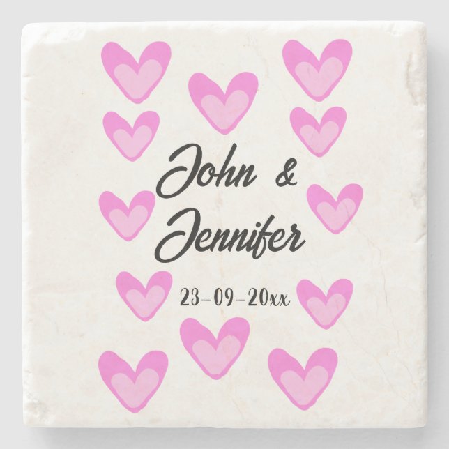 Weißes, einfaches Kleinstschreiben Steinuntersetzer (Vorderseite)