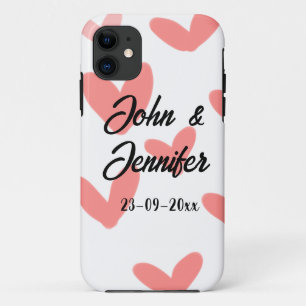 Weißes, einfaches, minimales Textil Hochzeit rotes Case-Mate iPhone Hülle
