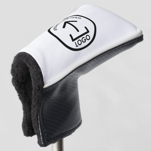 Weißes, einfaches und Berufliches Geschäftslogo Golf Headcover (3/4 Vorderseite)