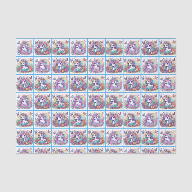 Weißes Einhorn-Gewebe Seidenpapier (Vorderseite)