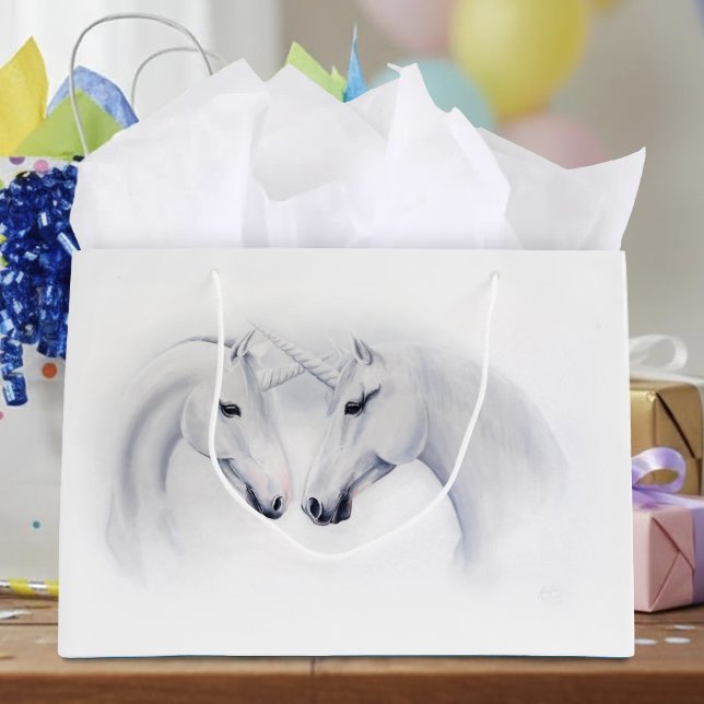 Weißes Einhorn Große Geschenktüte (Von Creator hochgeladen)