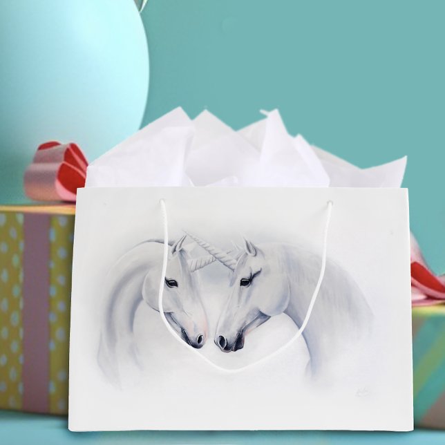 Weißes Einhorn Große Geschenktüte (Von Creator hochgeladen)