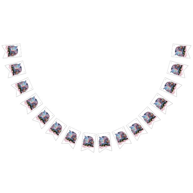 Weißes Einhorn mit Flügeln - Magic Queen Wimpelkette (Alle)