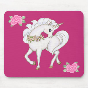 Weißes Einhorn Mousepad