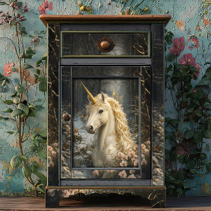 Weißes Einhorn Rosa Orchideen Seidenpapier