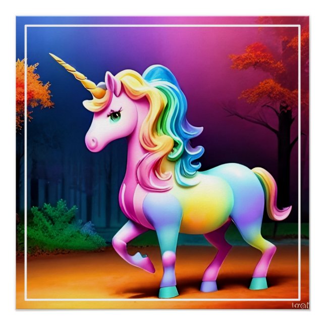 Weißes Einhornpferd-37474 Poster (Vorderseite)