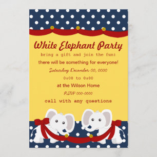 Weißes Elefant-Party Einladung