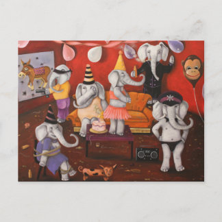Weißes Elefant-Party Einladungspostkarte