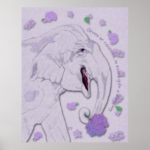 Weißes Elefantengeschenk Poster