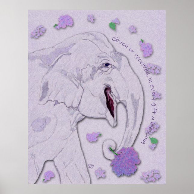 Weißes Elefantengeschenk Poster (Vorne)