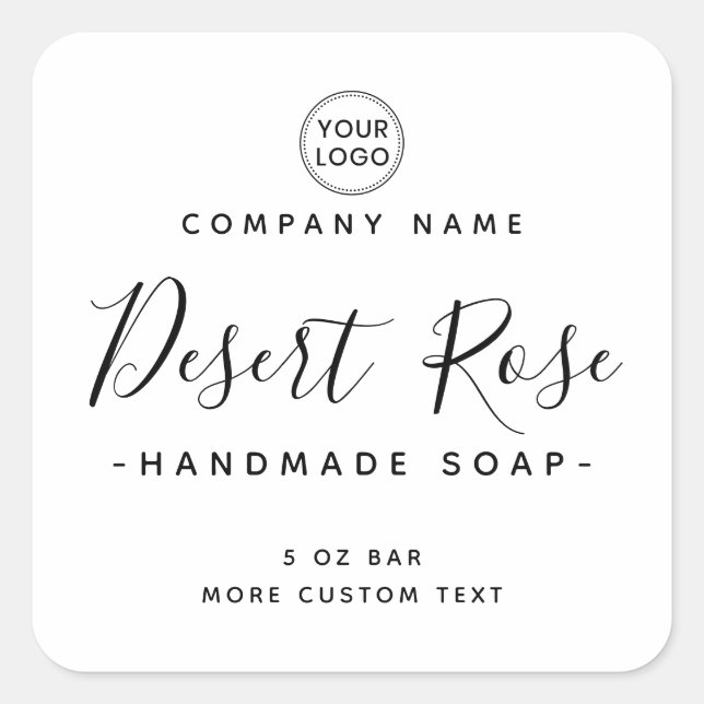 Weißes, elegantes Viereck Quadratischer Aufkleber (Vorderseite)