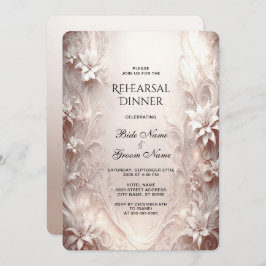 Weißes Elfenbeinblumen Probe Abendessen Einladung