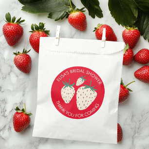 Weißes Erdbeeren Pineberry BRAUTPARTY Custom Geschenktütchen