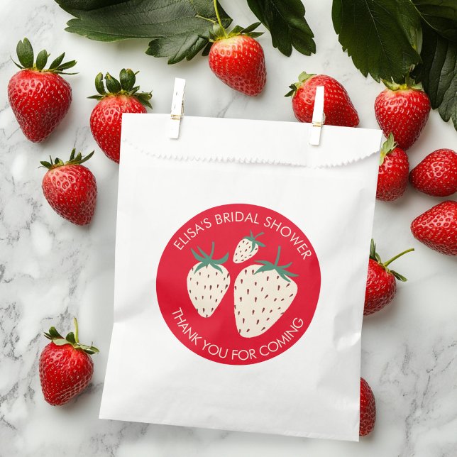 Weißes Erdbeeren Pineberry BRAUTPARTY Custom Geschenktütchen (White Strawberry Pineberry BRIDAL SHOWER Custom Favor Bag
)