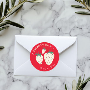 Weißes Erdbeeren Pineberry BRAUTPARTY Custom Runder Aufkleber
