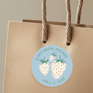 Weißes Erdbeeren Pineberry BRAUTPARTY Custom Runder Aufkleber