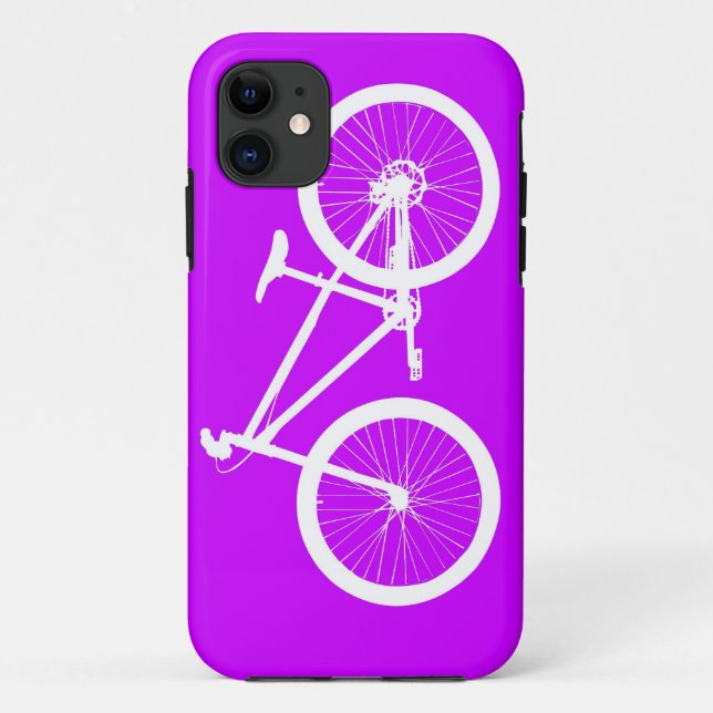 Weißes Fahrrad auf Lila Case-Mate iPhone Hülle (Rückseite)