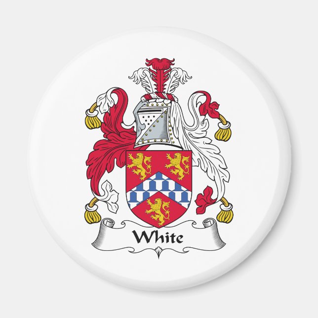 Weißes Familienwappen Magnet (Vorne)