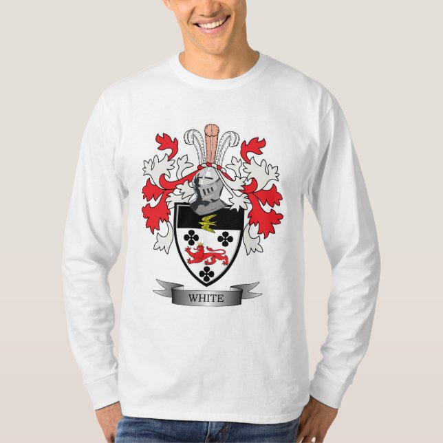 Weißes Familienwappen-Wappen T-Shirt (Vorderseite)