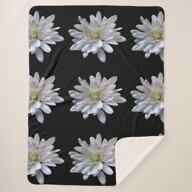 Weißes Farbmuster, weiße Blume Sherpadecke (Vorderseite)