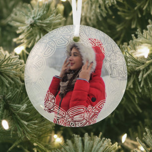 Weißes Filigree Glas Ornament Aus Glas