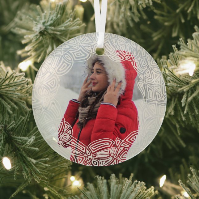 Weißes Filigree Glas Ornament Aus Glas (InSitu)