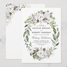 Weißes Floral-Elegant | Hochzeit von Aquarellfarbe