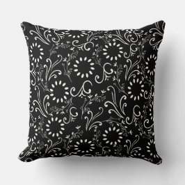 Weißes, florennahes Muster Graphic Kissen