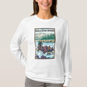 Weißes flößendes Wasser - Gallatin-Fluss, Monta T-Shirt