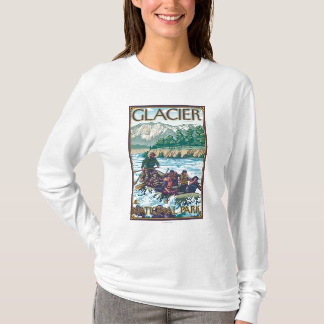 Weißes flößendes Wasser - Glacier Nationalpark, T-Shirt (Vorderseite)