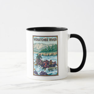 Weißes flößendes Wasser - Wenatchee Fluss, Tasse