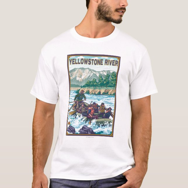 Weißes flößendes Wasser - Yellowstone River, T-Shirt (Vorderseite)