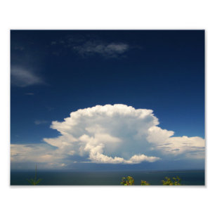 Weißes Fluffiges Wolkenfoto Fotodruck