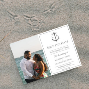 Weißes Foto für die autonome Monogramm Save the Da Date